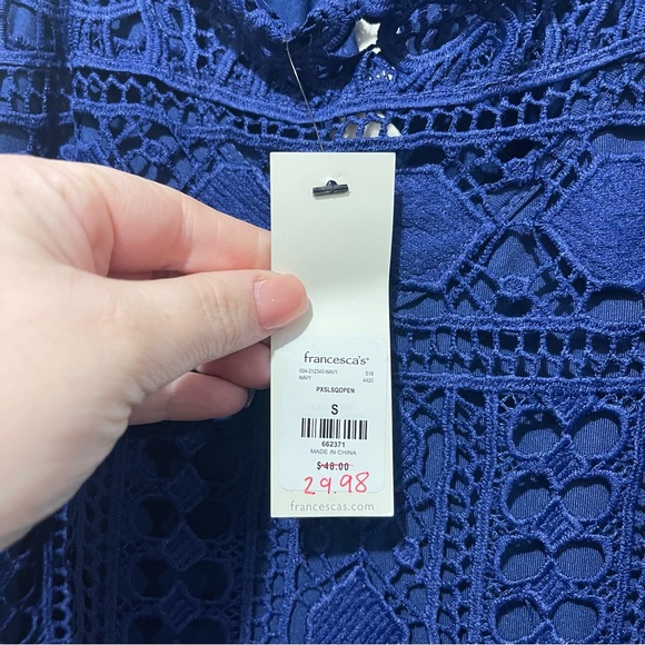 NWT Franchesca’s royal blue lace inset fitted mini dress (small) - Picture 3 of 3